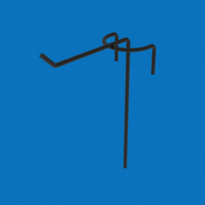 Гачок одинарний на торгову сітку 50 мм D3 мм, чорний