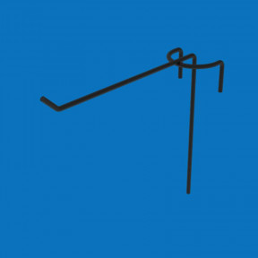 Гачок одинарний на торгову сітку 100 мм D3 мм, чорний