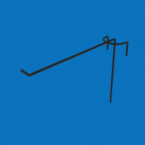 Гачок одинарний на торгову сітку 150 мм D3 мм, чорний