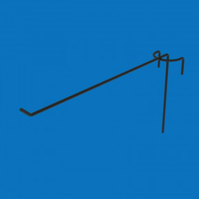 Гачок одинарний на торгову сітку 200 мм D3 мм, чорний