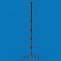 Стійка вертушка підлогова Ялинка 42 кронштейни з цінником, чорна