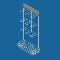 Дисплей торговый настольный с крючками и корзиной