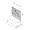 Торговый дисплей настольный с перфорированным листом и крючками