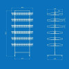 Стеллаж торговый сетчатый Ева-90 двухсторонний на 12 корзин прямых