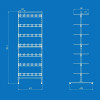 Стойка торговая Ева-60 двухсторонняя на 14 секций двойных крючков
