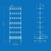 Стойка торговая Ева-60 двухсторонняя на 12 секций двойных крючков и две корзины