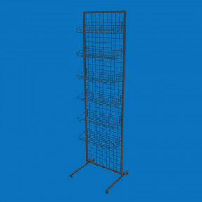 Торгова сітка-стійка 50х180 з кошиками 50х15, чорна