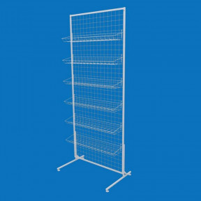 Торгова сітка-стійка 75х180 з кошиками 15х75