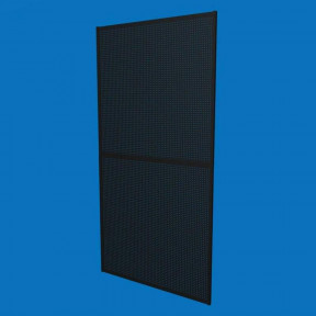 Разборная перфорированная панель для торговли 100×200 см, S-0,8 мм, с отверстиями 5х5 мм, черная