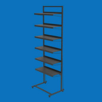 Стелаж торговий з листовими полицями 6 шт. Ева, чорний