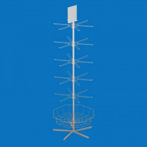 Стойка торговая 30 кронштейнов, топпер и корзина (Долли)