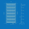 Стойка-сетка 100х200 с корзинами 85х25 (7 штук), черная