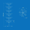 Стійка підлогова під шапки на 42 кронштейни, 5-ти променева опора (Ромашка)