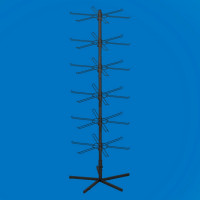 Стійка торгова для пакетів 6 ярусів з подвійними гачками в чорному кольорі (Доллі)