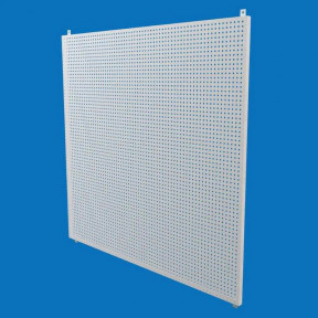 Торговая перфорированная панель100х100 с отверстиями для крепления, S-0,8 мм