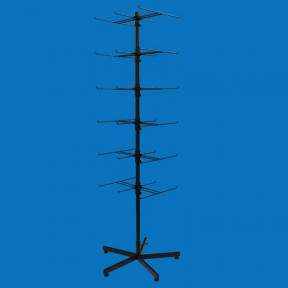 Торговая стойка для торговли витрины под пакеты с крючками, черная