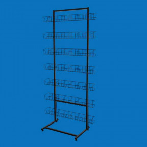 Стеллаж стойка под семена, специи Ева-90 на 7 полок (12 см), черная