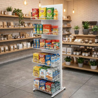 Стойка торговая с перфорированной панелью на 6 корзин 50х185, S-0,8 мм