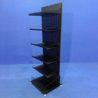 Стелаж перфорований 50х185 на 5 полиць і кошик великий, розбірний, чорний