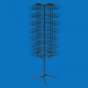 Стойка вращающаяся напольная под семена на 112 карманов, черная